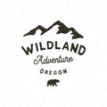 Vintage wilderness logo. hand drawn retro styled outdoor adventure emblem. vector illustration