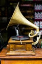 Vintage wind-up gramophone Royalty Free Stock Photo