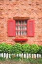 vintage window on brick wall Royalty Free Stock Photo