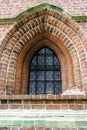 Vintage window in Church of St James the Apostle in Torun