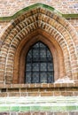Vintage window in Church of St James the Apostle in Torun