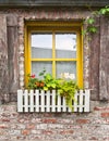 Vintage window with flowers