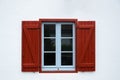 Vintage window with open shutters