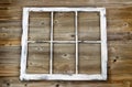 Vintage window on rustic cedar boards