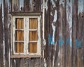 Vintage windows on the old wood plate Royalty Free Stock Photo