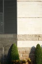 Vintage windows, stone wall and some plant