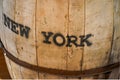 Vintage Wine Barrel that says New York