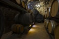 Vintage wine cellar in the town of Montepulciano. Italy Royalty Free Stock Photo