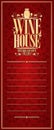 Vintage wine house long menu Royalty Free Stock Photo