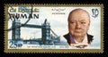 Vintage Winston Churchill Postage Stamp from Ajman Royalty Free Stock Photo
