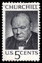 Vintage Winston Churchill USA postage stamp Royalty Free Stock Photo