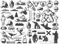 Vintage Winter Sport Games Icons Collection Royalty Free Stock Photo