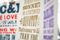 Vintage wise quotes screen printed and hanging to dry