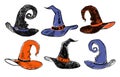 Vintage witch hats. Royalty Free Stock Photo