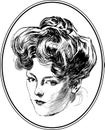 Vector illustration of a vintage woman \