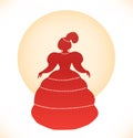 Vintage woman silhouette Retro image of aristocratic woman Royalty Free Stock Photo