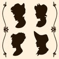 Vintage women silhouettes