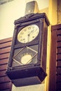 Vintage wood clock Royalty Free Stock Photo
