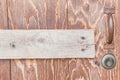 Vintage wood door with rusty handle background texture Royalty Free Stock Photo