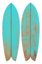 Vintage wood fish board surfboard isolated Royalty Free Stock Photo