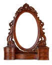 Vintage wood frame mirror Royalty Free Stock Photo