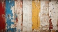 Vintage wood planks texture background, old worn color painted vertical boards. Rough wooden wall, worn multicolored surface. Royalty Free Stock Photo