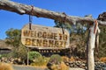 vintage wood signboard with text welcome to Benghazi. hanging on a branch Royalty Free Stock Photo