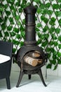 Vintage wood stove for heating and cooking