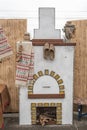 Vintage wood stove on Shrovetide Royalty Free Stock Photo