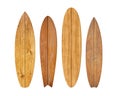 Vintage wood surfboard isolated Royalty Free Stock Photo