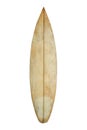 Vintage wood surfboard isolated on white Royalty Free Stock Photo