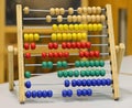 vintage wooden abacus in the classroom