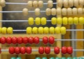 vintage wooden abacus in the classroom of a school