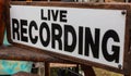 Vintage Antique Live Recording Studio Sign Royalty Free Stock Photo