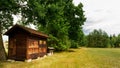 Vintage wooden apiary with beehives