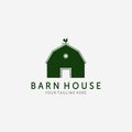 Vintage Wooden Barn Logo Vector Design Illustration, Barn House Icon, Agriculture, Livestock Company, Weathervane Rooster Royalty Free Stock Photo