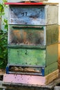 Vintage wooden beehive boxes