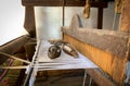 Vintage wooden boat shuttles for hand weaving on traditional handloom.