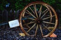 Vintage wooden carriage wheel Royalty Free Stock Photo