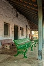 Vintage Wooden and Cast Iron Bench at Railway station Lunidhar Royalty Free Stock Photo