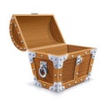 Vintage wooden chest with open lid Royalty Free Stock Photo