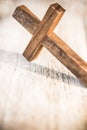 Vintage Wooden Christian Cross Crucifix Background Royalty Free Stock Photo