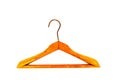 Vintage wooden clothes hanger isolated over white background Royalty Free Stock Photo