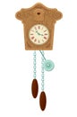 Vintage wooden Cuckoo Clock - object isolated Royalty Free Stock Photo