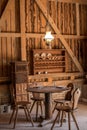 Vintage wooden dining room Royalty Free Stock Photo