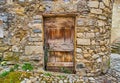 The vintage wooden door, Bre, Ticino, Switzerland Royalty Free Stock Photo