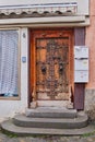 The vintage wooden door in the City of Hechingen