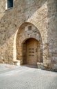 Old Vintage wooden double door in Old Jaffa, Israel Royalty Free Stock Photo