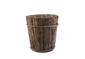 Vintage wooden flowerpot isolated on white background Royalty Free Stock Photo