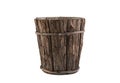 Vintage wooden flowerpot isolated on white background Royalty Free Stock Photo